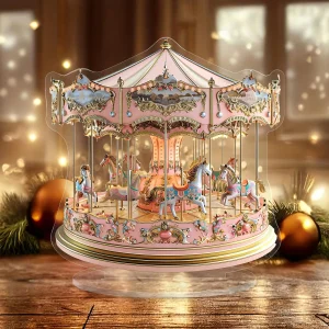 1Pc Fantasy Carousel Acrylic Sun Capture - Multifunctional Desktop Display for Home and Office Decoration, Perfect Christmas or Birthday Gift with Stand