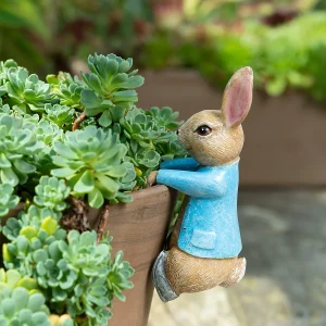 1Pc Resin Sculpture Rabbit Garden Decoration, Outdoor Animal Resin Statue for Garden, Lawn and Terrace - No Batteries Required, Indoor, Outdoor, Outdoor Garden Decoration Ornaments